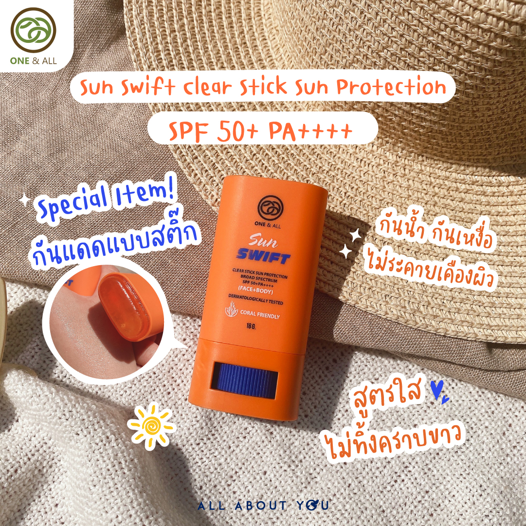 One & All Sun Swift Clear Stick Sun Protection SPF 50+ PA++++