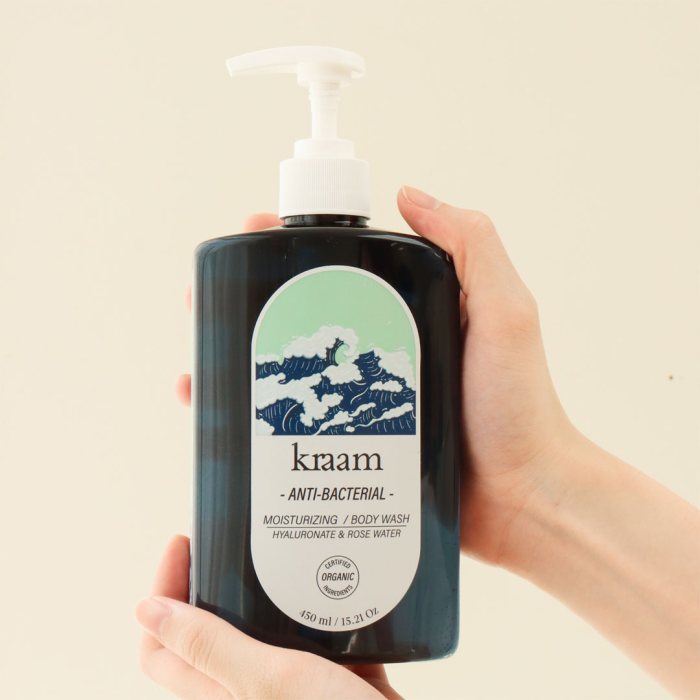 KRAAM Anti-Bacterial Moisturizing Body Wash (Hyaluronate & Rose Water)