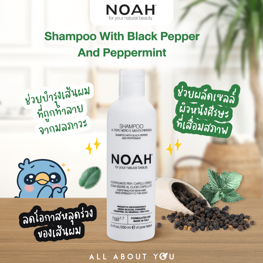 NOAH Shampoo with black pepper and peppermint 