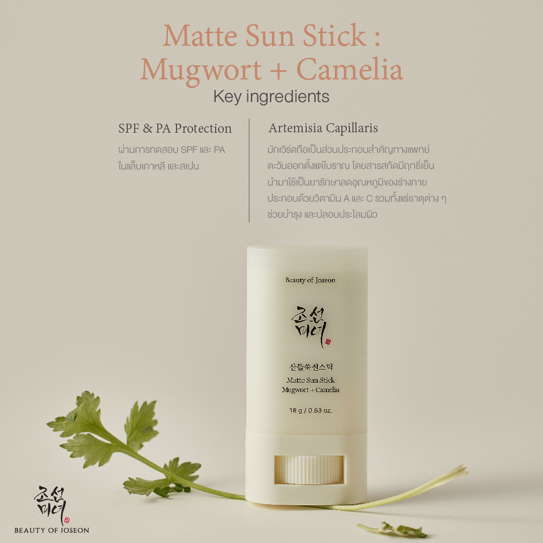 Beauty of Joseon Matte Sun Stick : Mugwort + Camelia SPF50+ PA++++
