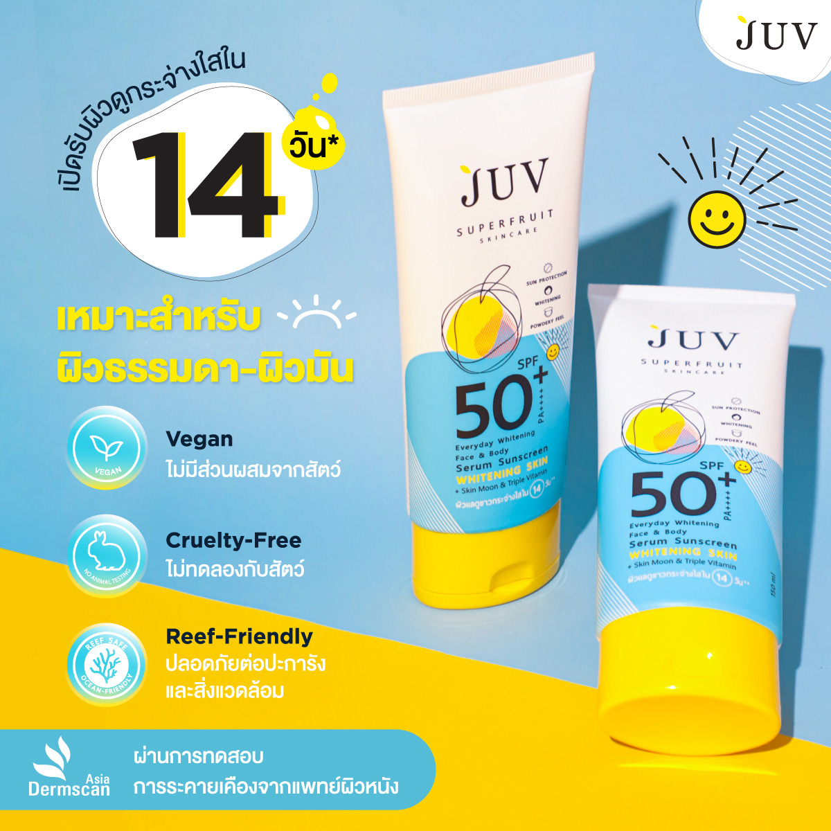 Juv Everyday Whitening Face & Body Serum Sunscreen SPF 50+ PA++++