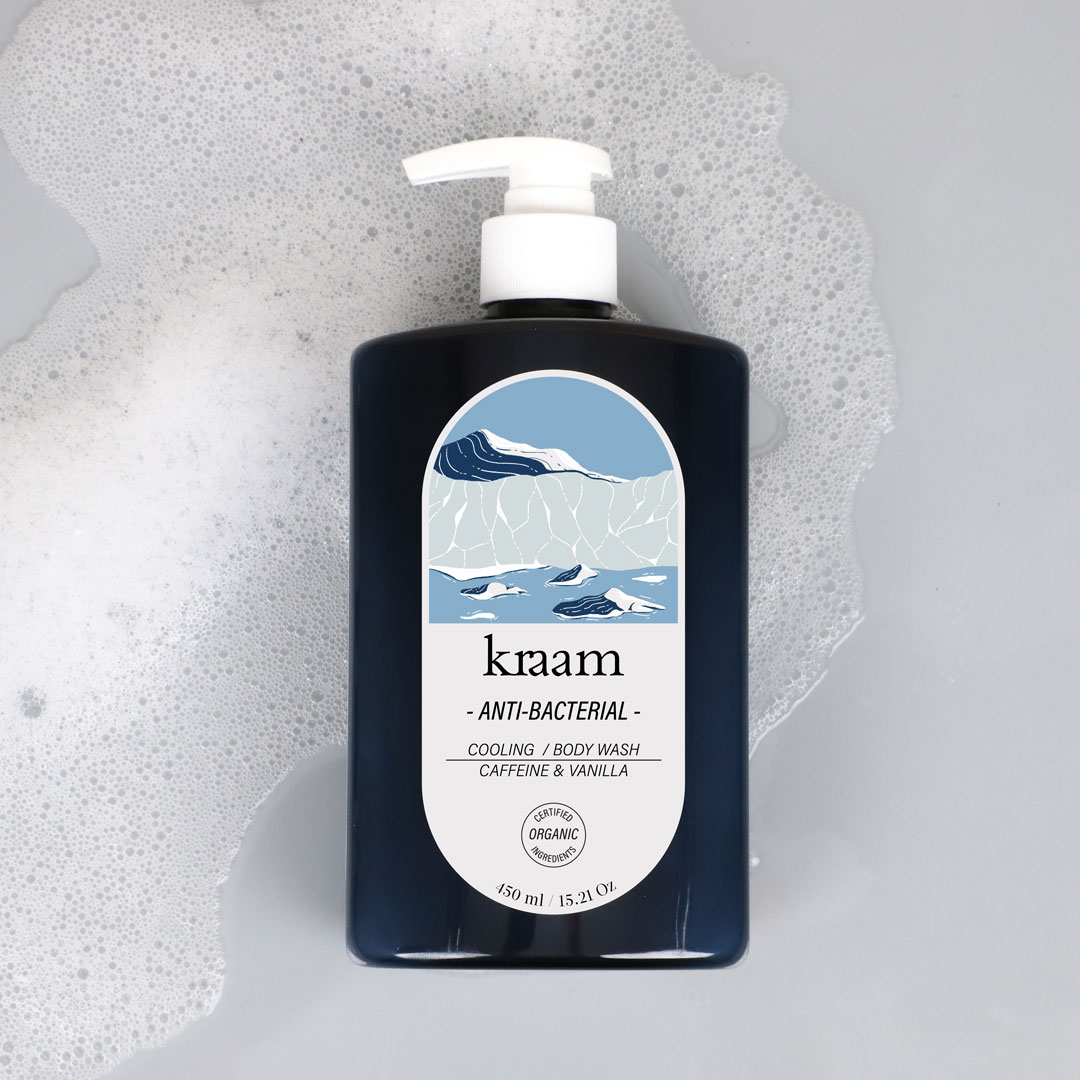 KRAAM Anti-Bacterial Cooling Body Wash (Caffeine & Vanilla) 450 ml