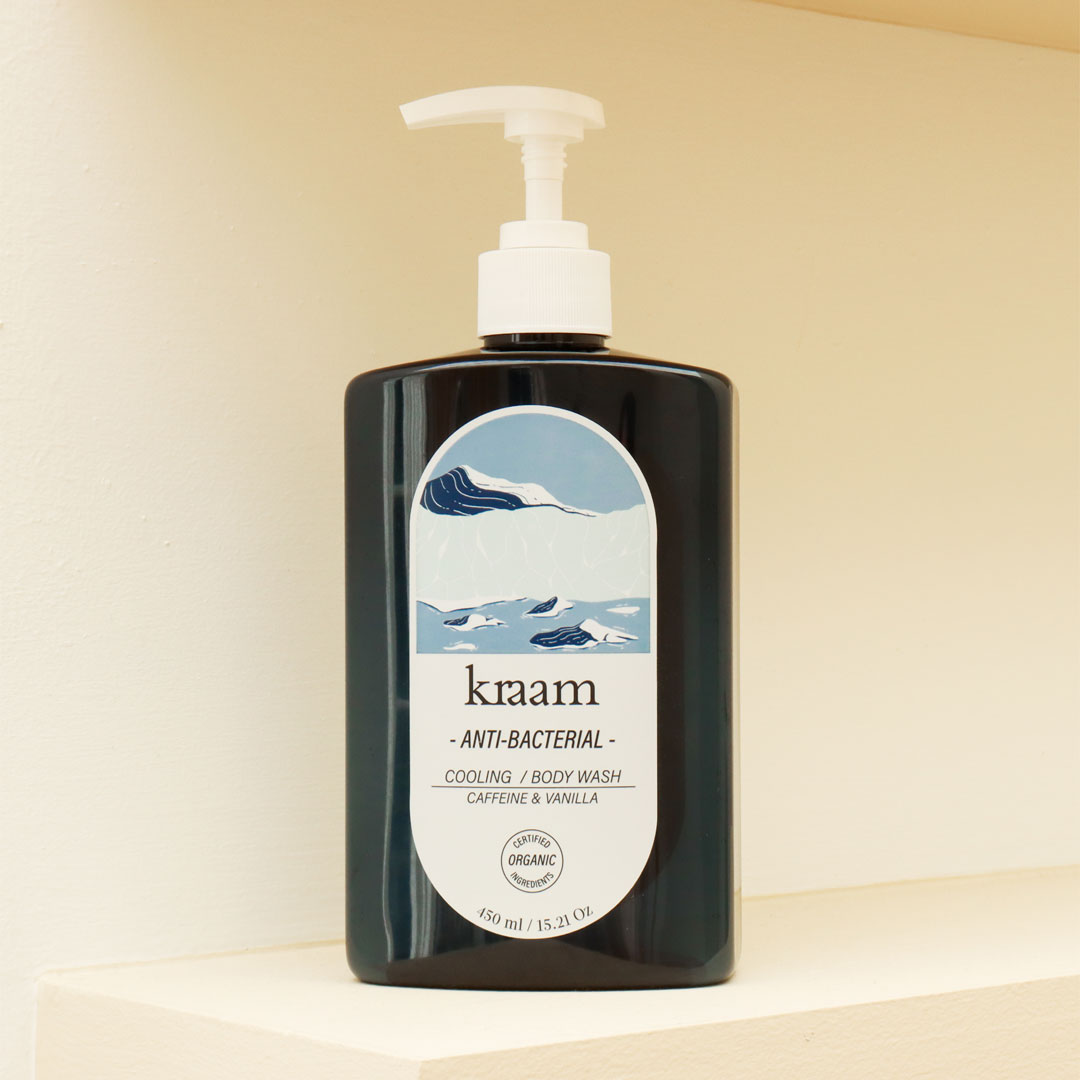 KRAAM Anti-Bacterial Cooling Body Wash (Caffeine & Vanilla) 450 ml